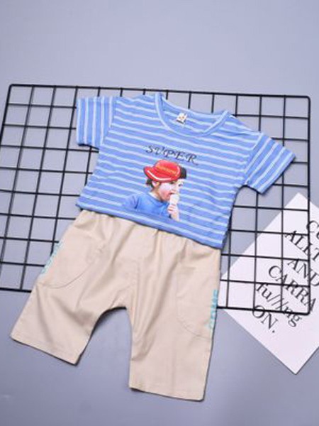 动漫童话童装2022春夏季蓝色T恤