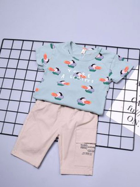 动漫童话童装2022春夏季蓝色T恤