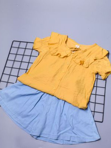 动漫童话童装2022春夏季黄色T恤