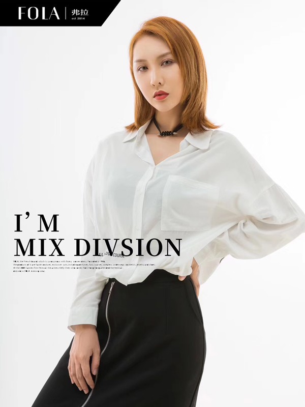 弗拉女装2022春夏季白色衬衫