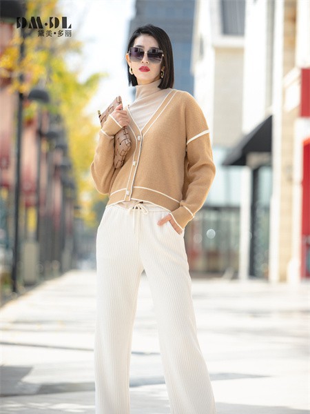 黛美多丽女装2022春夏季白色长裤