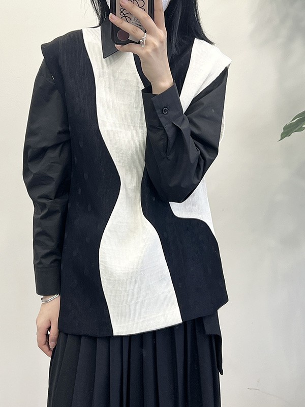 赫本家2022春夏季黑色衬衫