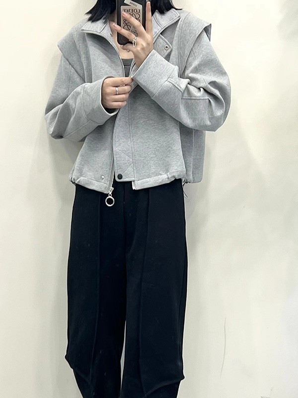 赫本家2022春夏季黑色阔腿裤