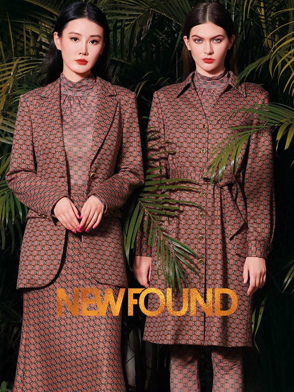 纽方2022秋冬季棕色包臀裙