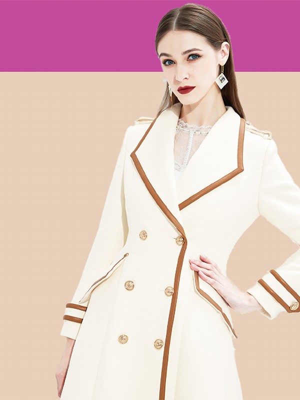 臻色调女装2022秋冬季白色大衣