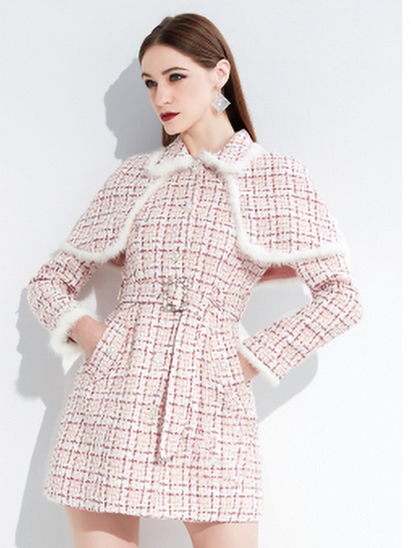 臻色调女装2022秋冬季米色大衣