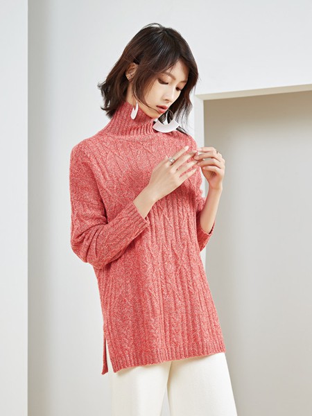 华家那2022秋冬季粉色毛衣