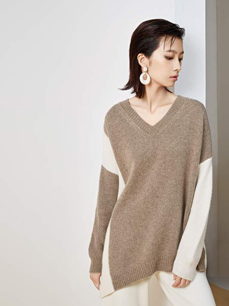 华家那2022秋冬季拼色毛衣