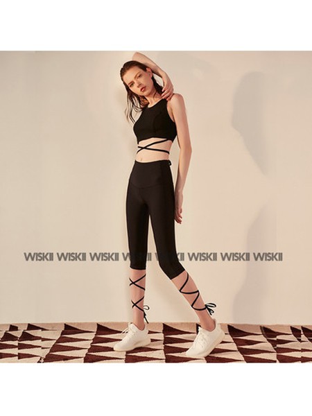 WISKII女装2022春夏季黑色运动型内衣