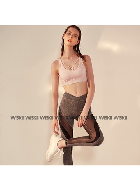 WISKII女装2022春夏季粉色运动型内衣