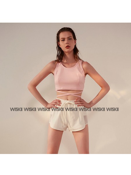 WISKII女装2022春夏季粉色运动型内衣