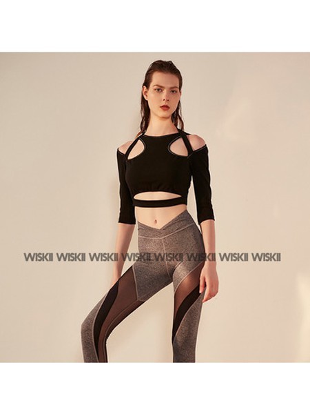 WISKII女装2022春夏季黑色运动型内衣