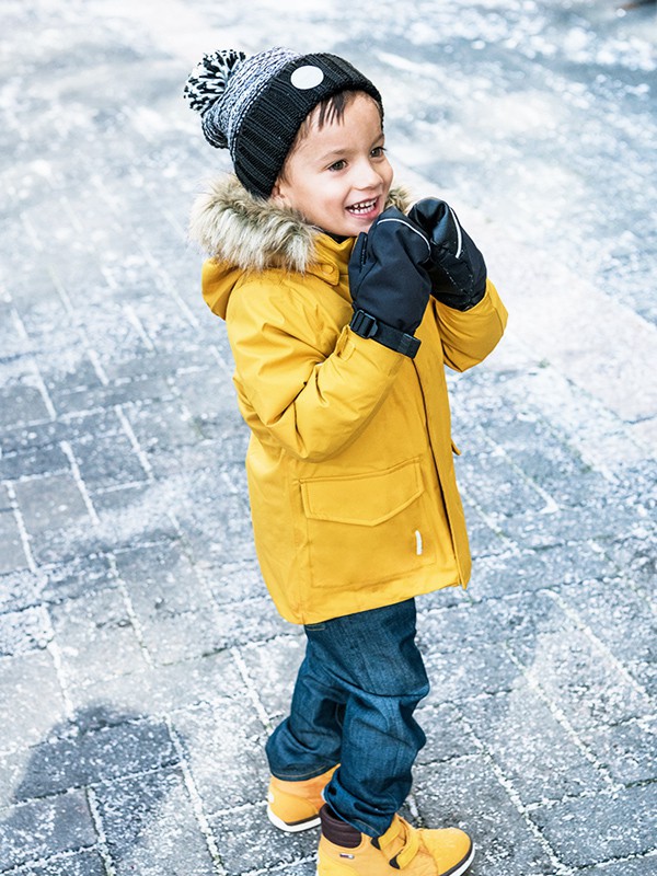 Reima童装2022秋冬季黄色派克服