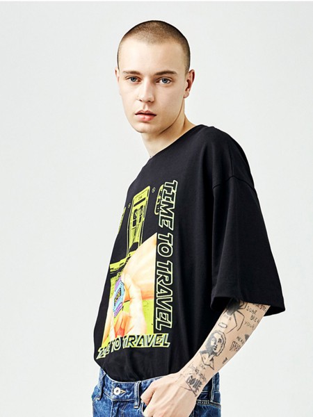 2AM男装2022春夏季黑色T恤