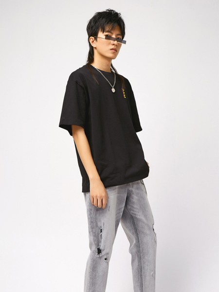 2AM男装2022春夏季黑色T恤