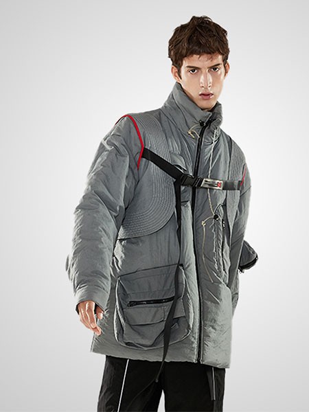 INSHINING男装2022秋冬季灰色派克服