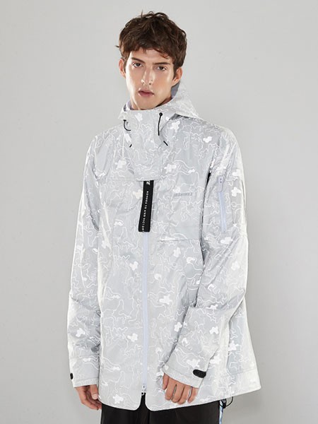 INSHINING男装2022秋冬季白色派克服