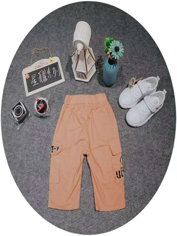 童童抢童装2022春夏季橙色长裤