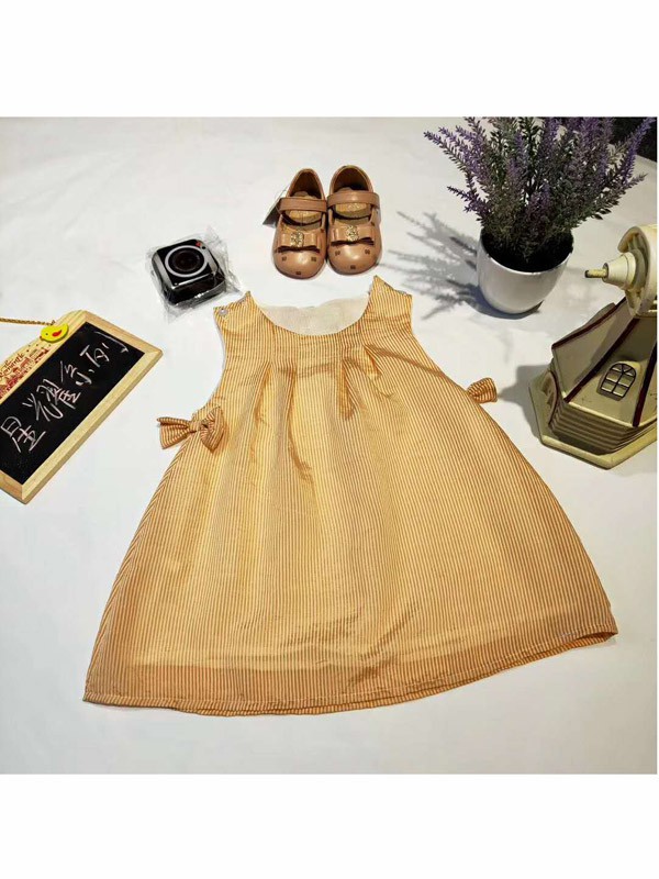 童童抢童装2022春夏季黄色吊带裙