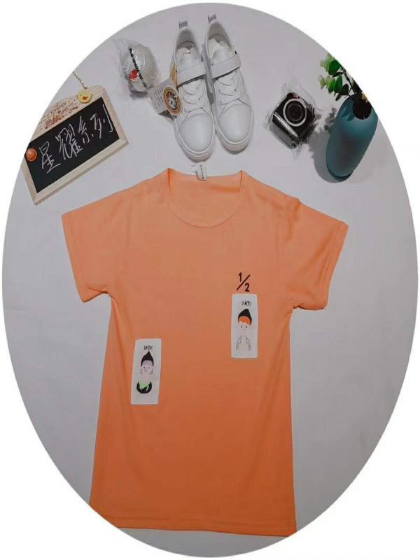 童童抢童装2022春夏季橙色T恤