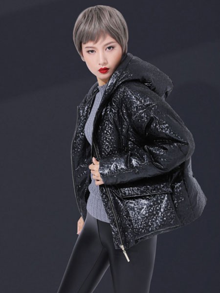 Candy&Ryan女装2022秋冬季黑色棉服