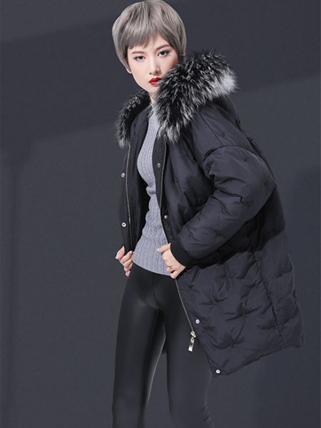 Candy&Ryan女装2022秋冬季黑色派克服