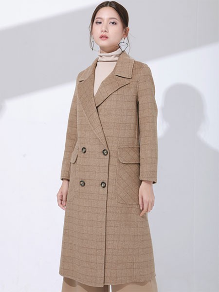 Candy&Ryan女装2022秋冬季卡其色大衣