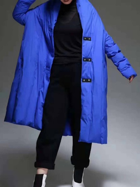 布凡丝B.F.S女装2022秋冬季藏蓝色棉服