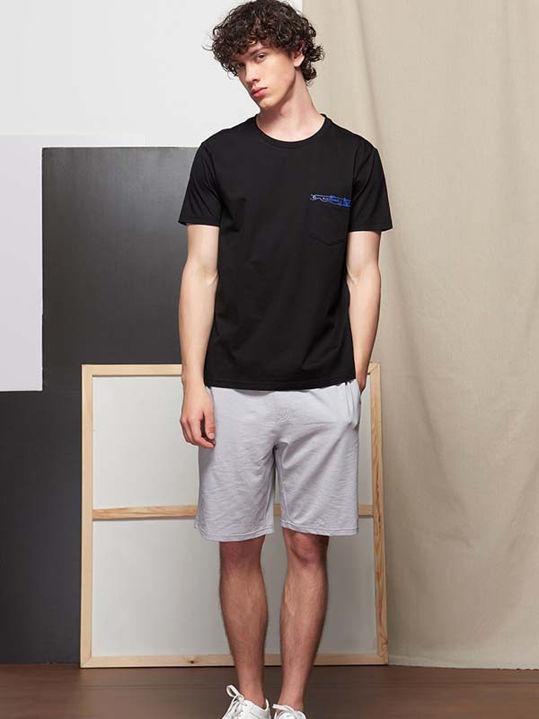 ELLEHOMME2022春夏季黑色T恤