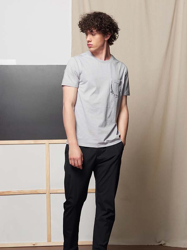 ELLEHOMME2022春夏季灰色T恤