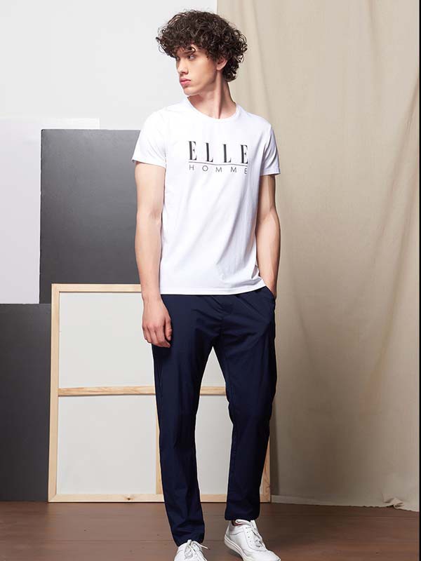 ELLEHOMME2022春夏季白色T恤