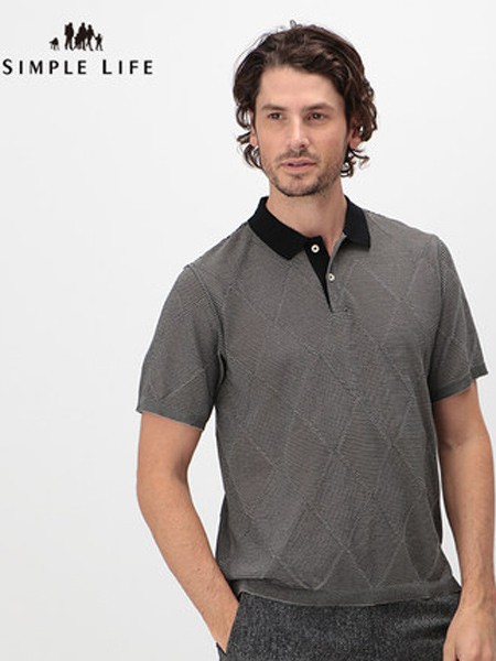 Simplelife男装2022春夏季灰色polo衫