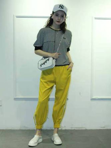 尚咪拉女装2022春夏季黄色长裤