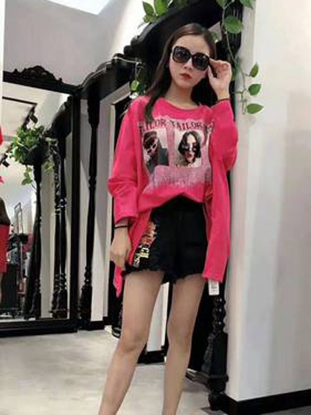 尚咪拉女装2022春夏季粉色T恤