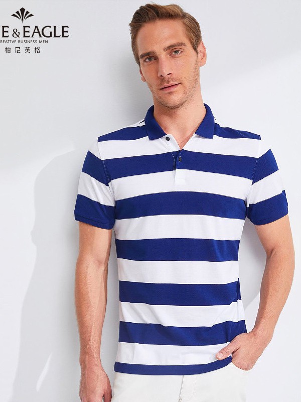 柏尼英格男装2022春夏季白色polo衫