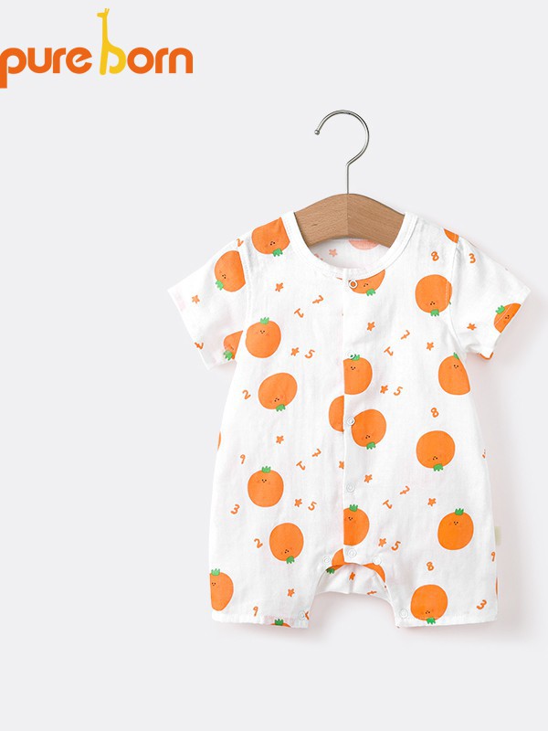 博睿恩童装2022春夏季白色连体衣