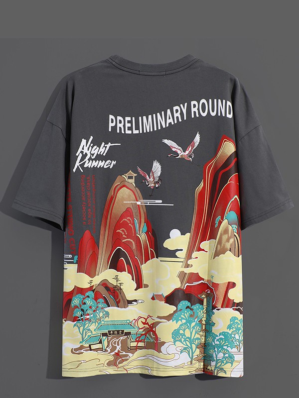 古克男装2022春夏季黑色T恤