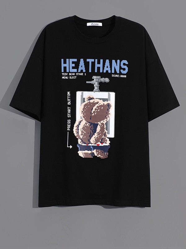 古克男装2022春夏季黑色T恤