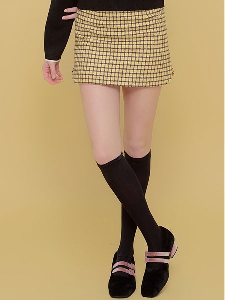 MargarinFingers女装2022秋冬季黄色包臀裙