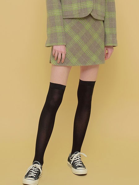 MargarinFingers女装2022秋冬季绿色短裙