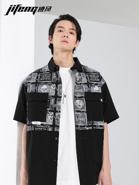 迹风男装2022春夏季白色T恤