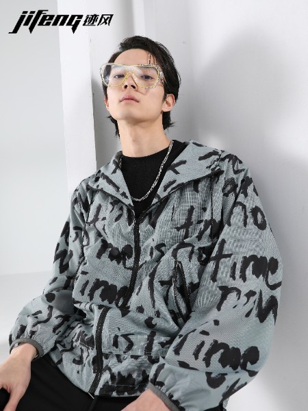 迹风男装2022春夏季灰色外套