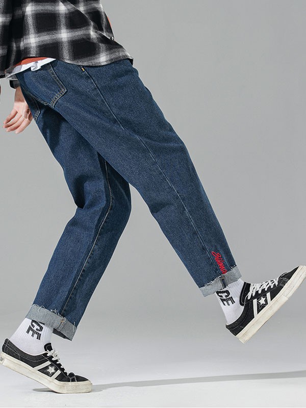 酷莱雅2022春夏季藏蓝色阔腿裤