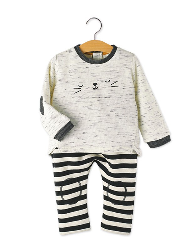 普丽蜜儿童装2022秋冬季灰色T恤