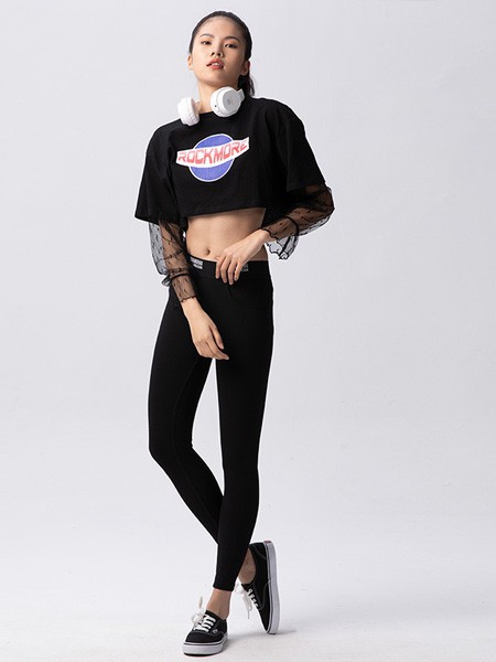 零限女装2022春夏季黑色T恤