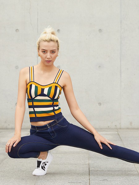 零限女装2022春夏季藏蓝色长裤