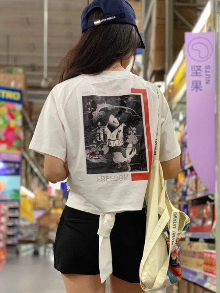 大鲲休闲装2022春夏季白色T恤