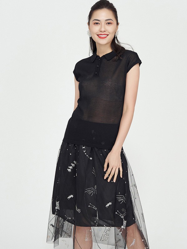 纽纳斯休闲装2022春夏季黑色T恤