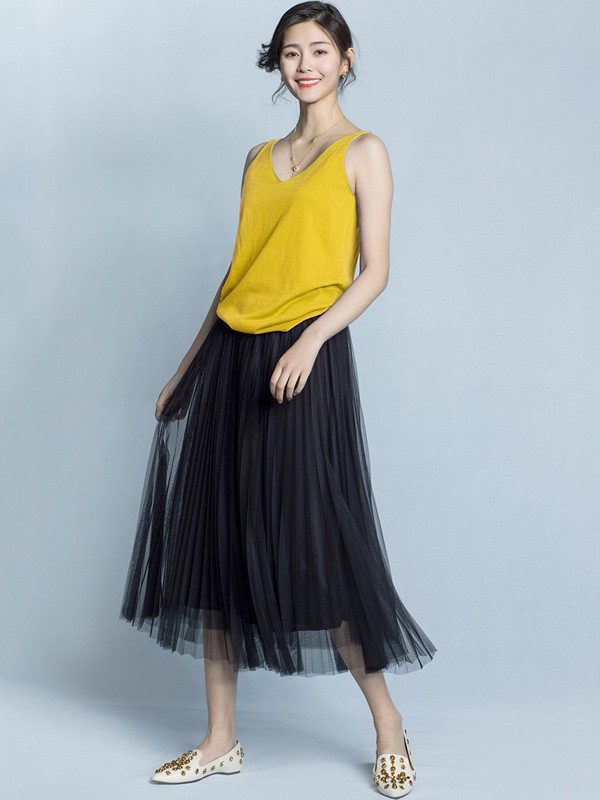 纽纳斯休闲装2022春夏季黄色背心