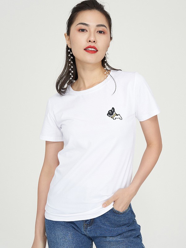 纽纳斯休闲装2022春夏季白色T恤